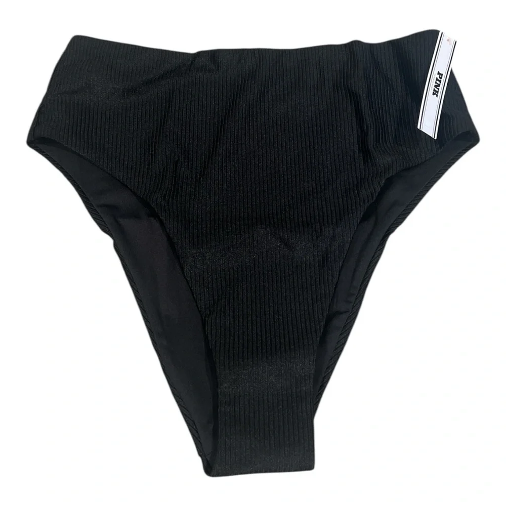 Victoria's‎ Secret Pink Black Swim Super Push-Up Underwire Cheeky Bikini Set- M